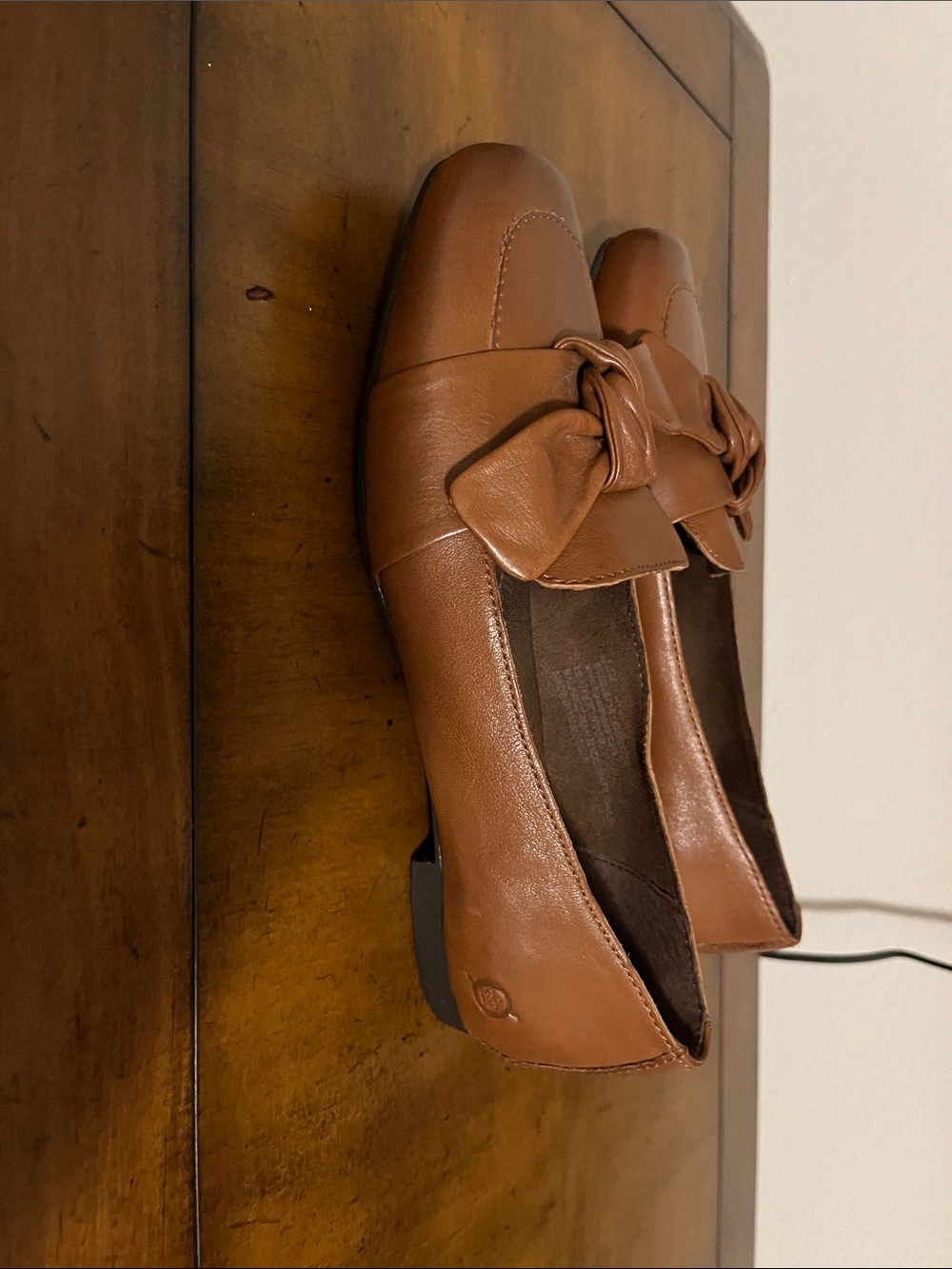 Born Cognac Brown Knot-Front Loafer Flats - Picture 4 of 6
